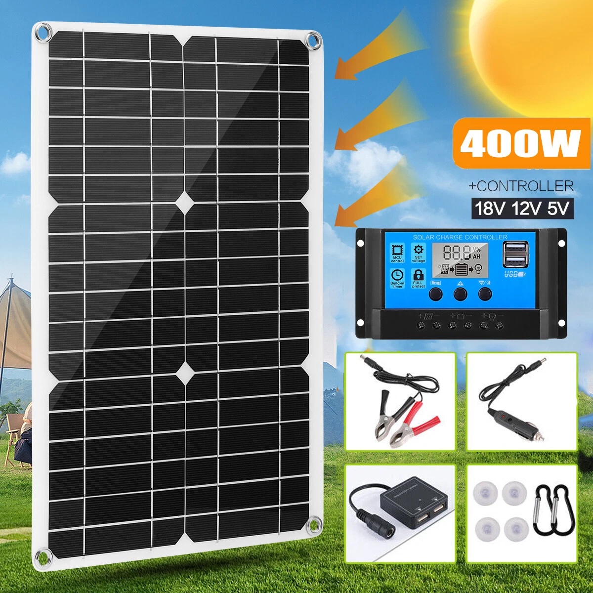 Rv Solar Panel Kit 400W - طقم ألواح شمسية شبه مرنة بقدرة