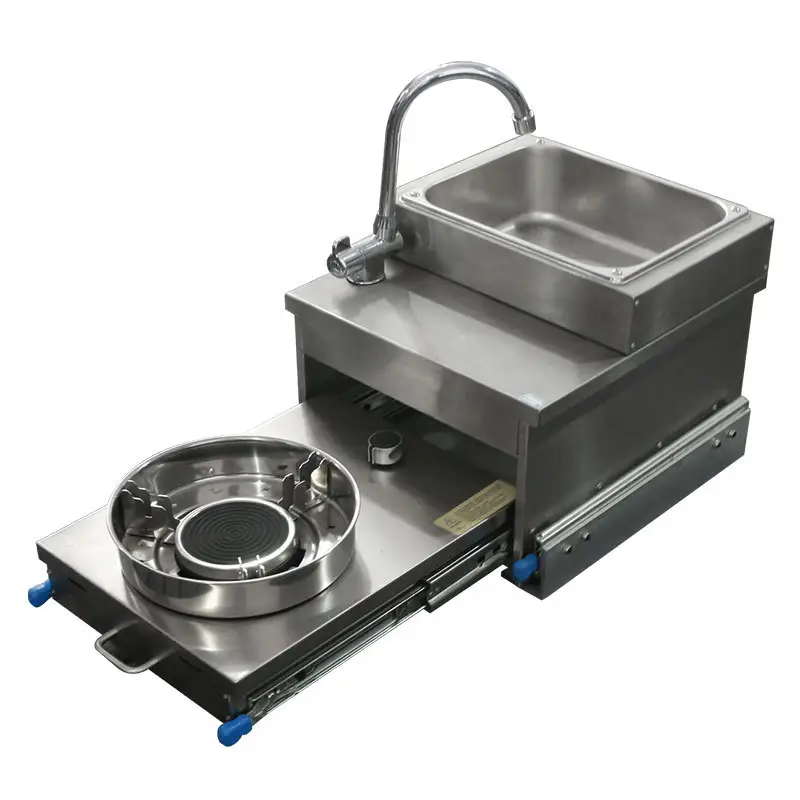 Camper Trailer Kitchen Slide - حوض مطبخ من الفولاذ المقاوم للصدأ