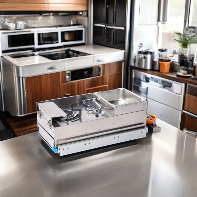 Camper Trailer Kitchen Slide - 304 الفولاذ المقاوم للصدأ Rv مقطورة