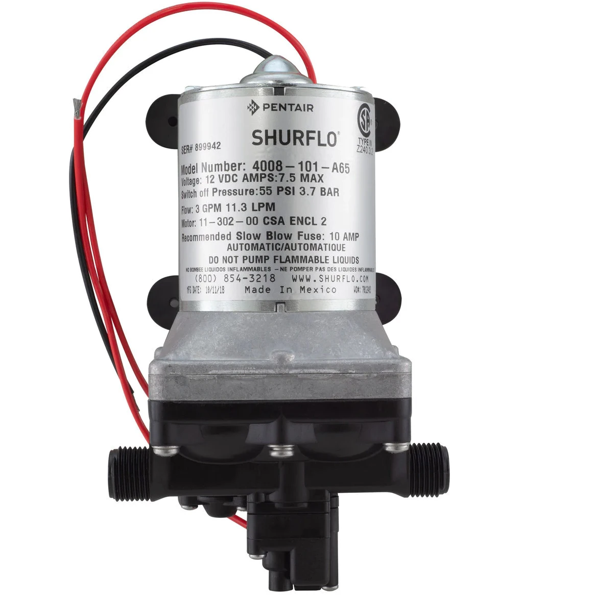 Rv Water Pump 12V 55Psi - مضخة شورفلو باي باس 4008-101-A65 4008-131-A65