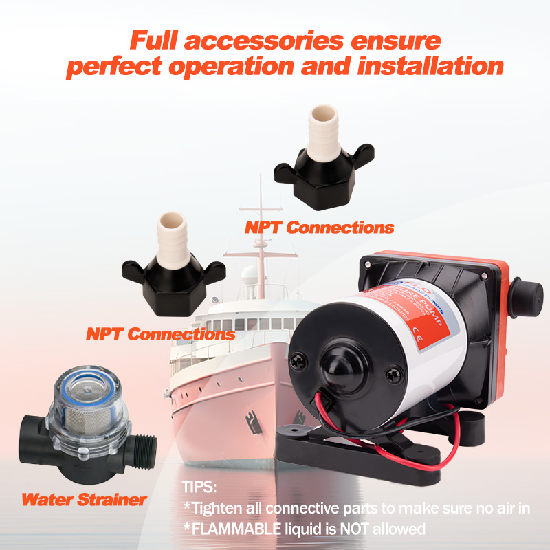 12 فولت البحرية الذاتي فتيلة م - مراجعة Rv Water Pump 12V 55Psi وسعره