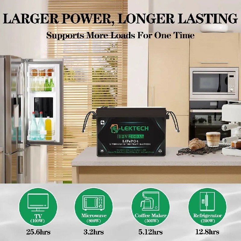 بطارية ليثيوم LiFePO4 بجهد 12  - مراجعة Rv Lithium Battery 200Ah وسعره