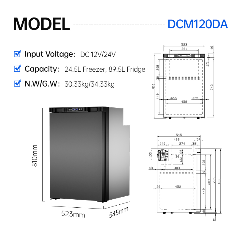 ثلاجة كولكو DCM120DA تعمل بالت - مراجعة 12V Fridge Freezer Rv وسعره