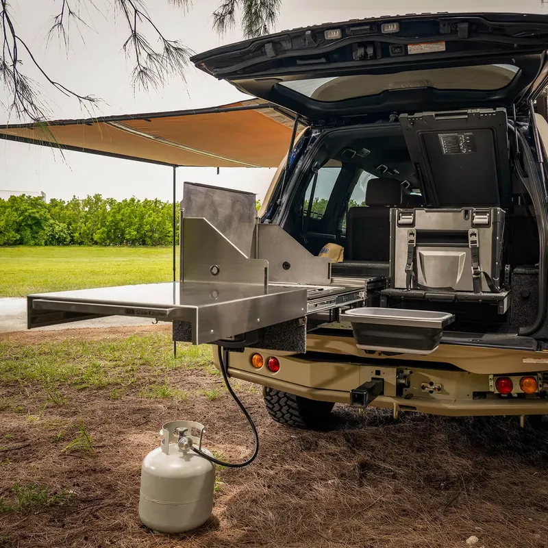 رف سحب من الفولاذ المقاوم للصد - مراجعة Camper Trailer Kitchen Slide وسعره