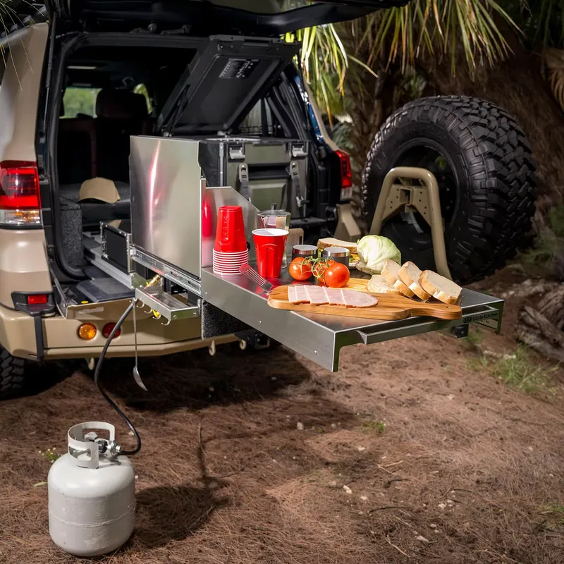 رف سحب من الفولاذ المقاوم للصد - مراجعة Camper Trailer Kitchen Slide وسعره