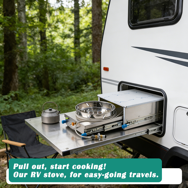 موقد غاز خارجي مدمج قابل للسحب - مراجعة Camper Trailer Kitchen Slide وسعره
