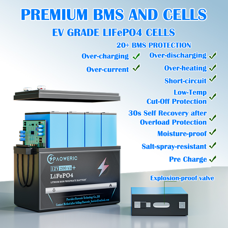 بطارية ليثيوم فوسفات الحديد 12 - مراجعة Rv Lithium Battery 200Ah وسعره