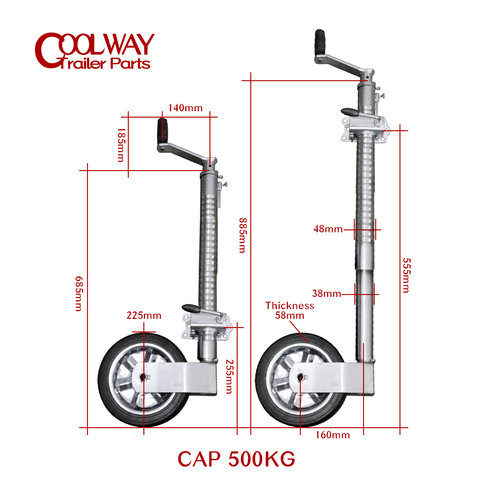 الثقيلة 48 مللي متر مضلع مقطور - مراجعة Camper Trailer Jockey Wheel وسعره