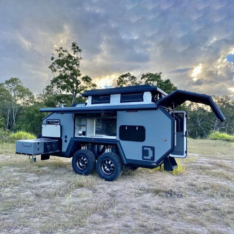 مقطورة تخييم منبثقة من الألياف - مراجعة Camper Trailer Suspension Independent وسعره