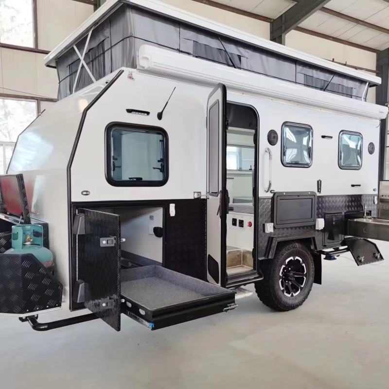 مقطورة تخييم مدمجة KE5 Pop Top - مراجعة Camper Trailer Kitchen Slide وسعره