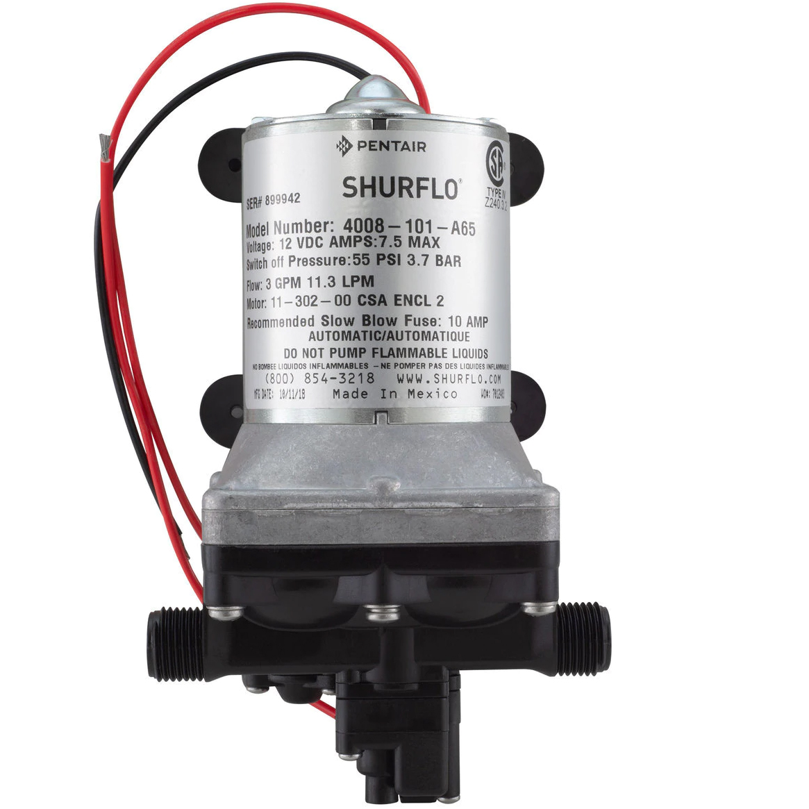 مضخة شورفلو باي باس 4008-101-A - مراجعة Rv Water Pump 12V 55Psi وسعره