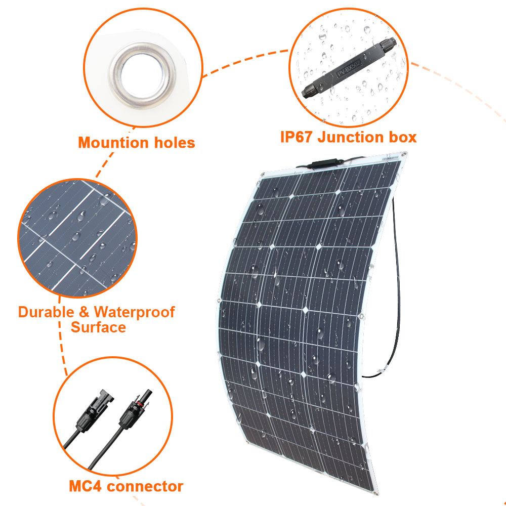 طقم ألواح شمسية 100 واط 200 وا - مراجعة Rv Solar Panel Kit 400W وسعره