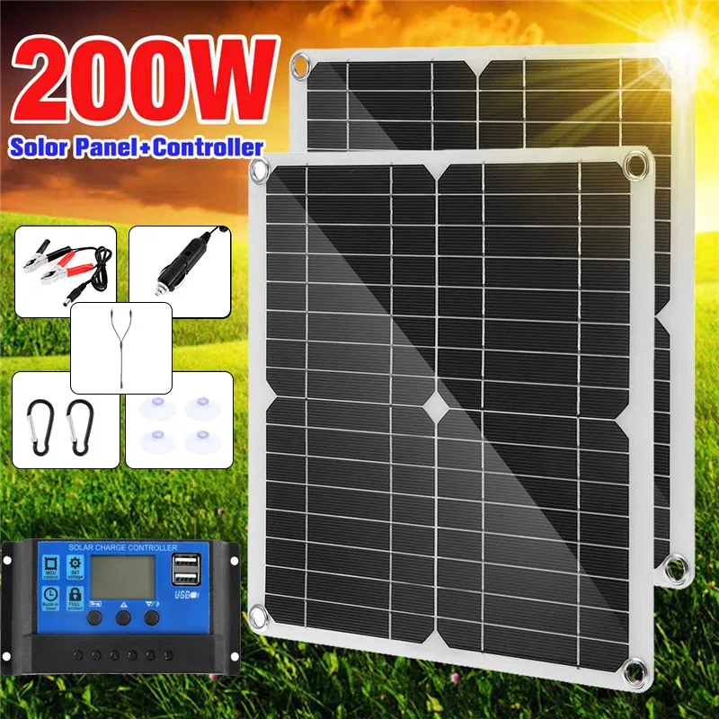 طقم ألواح شمسية 200 واط 400 وا - مراجعة Rv Solar Panel Kit 400W وسعره