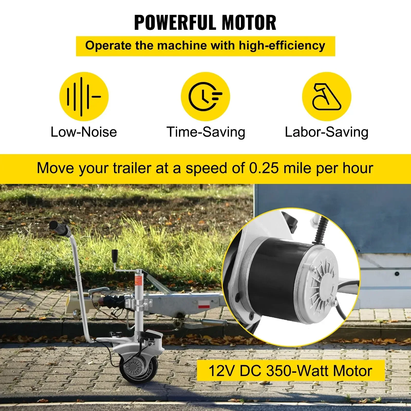 SIHAO 350 واط 12 فولت بمحركات  - مراجعة Camper Trailer Jockey Wheel وسعره