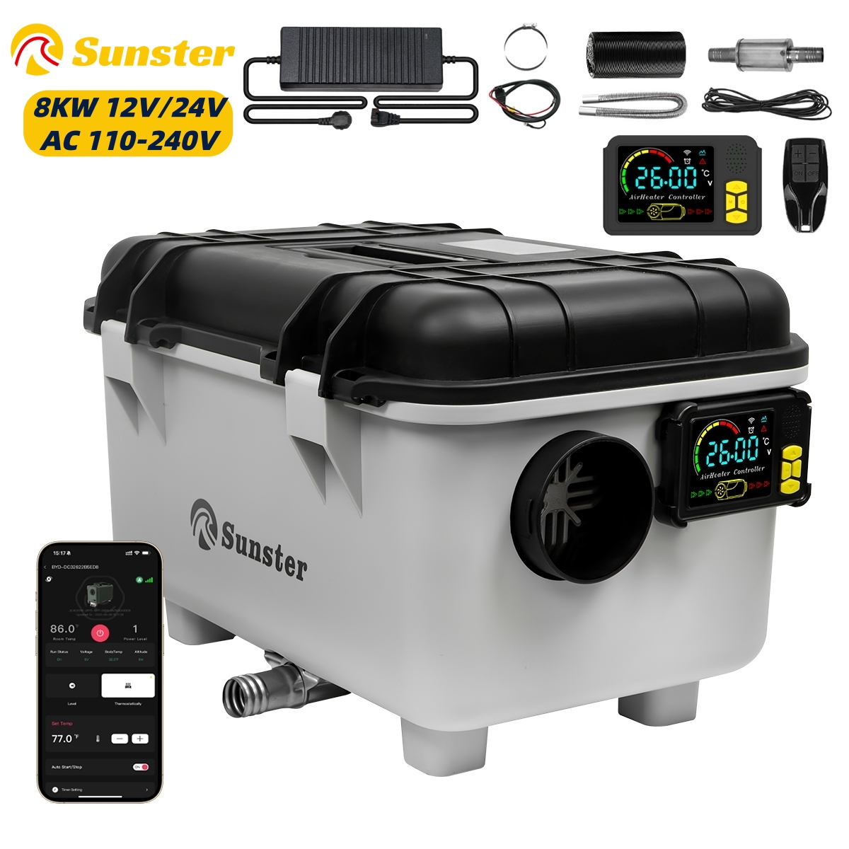 سخان هواء ديزل 8 كيلو واط 12 ف - مراجعة Rv Diesel Heater 12V وسعره